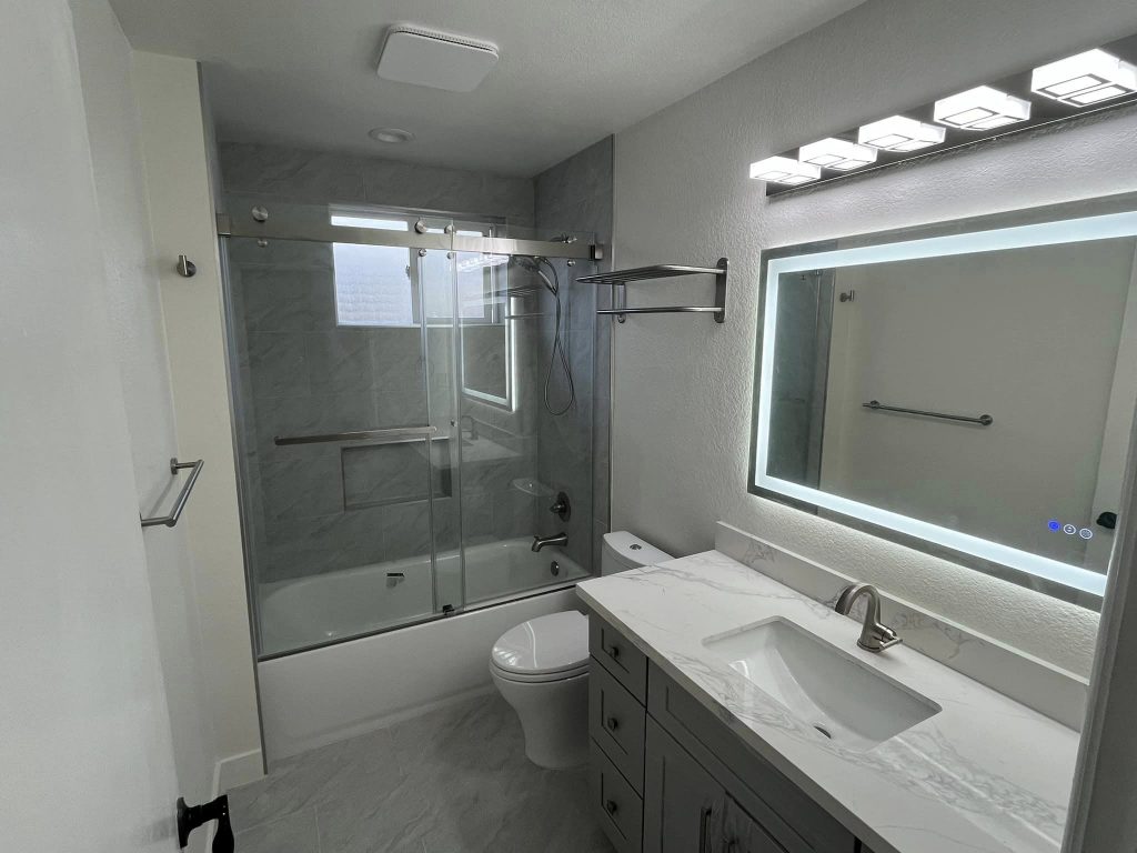 5.5 feet *8 bathroom with tub remodeling with beautiful Texture wall